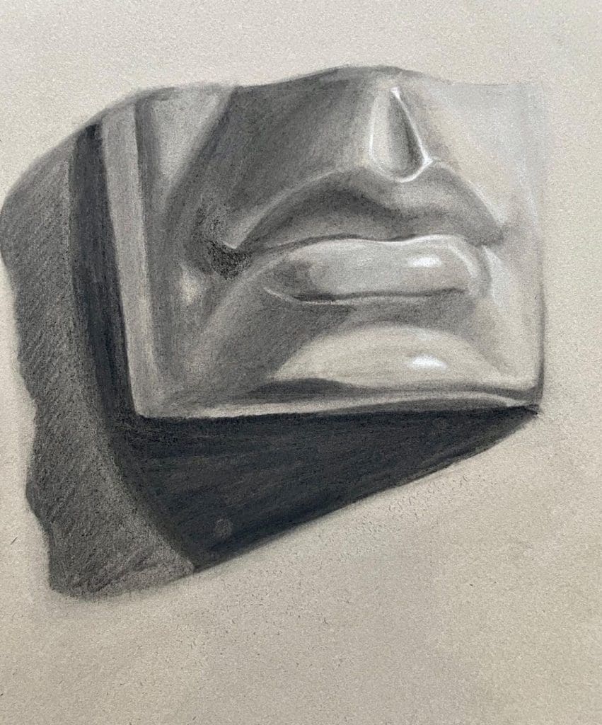 observational drawing of a mouth